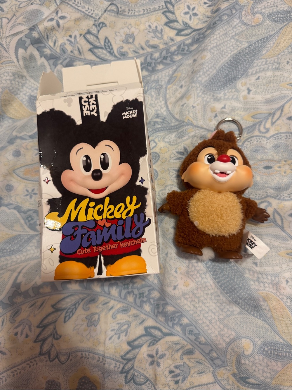 Mickey Family Cute Together Dale Plush Keychain - Brown